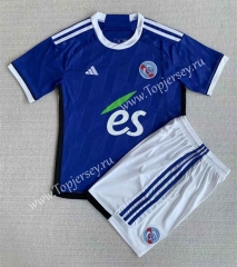 2023-2024 RC Strasbourg Home Blue Soccer Uniform-AY