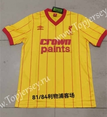 Retro Version 81-84 Liverpool Away Yellow Thailand Soccer Jersey AAA-9755