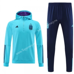 2023-2024 Argentina Blue Thailand Soccer Tracksuit With Hat-7411