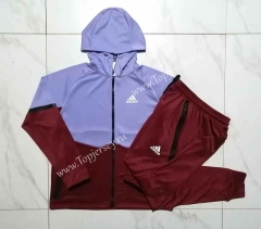 2023-2024 Light Purple&Maroon Thailand Soccer Jacket Uniform-815