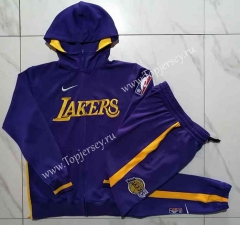 2023-2024 NBA Lakers Purple Jacket Uniform With Hat-815