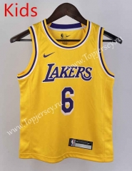 Los Angeles Lakers Yellow #6 Young Kids NBA Jersey-311