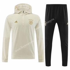 2023-2024 Germany Beige Thailand Soccer Tracksuit With Hat-4627