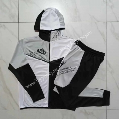 2023-2024 Black&White Thailand Soccer Jacket Uniform With Hat-815