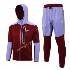 2023-2024 Maroon Thailand Soccer Jacket Uniform With Hat-815