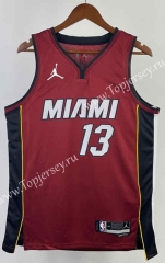 2023-2024 Jordan Version Miami Heat Dark Red #13 NBA Jersey-311