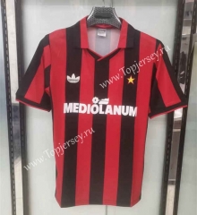 Retro Version 90-91 AC Milan Home Red&Black Thailand Soccer Jersey AAA-C2045