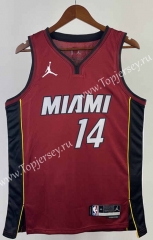 2023-2024 Jordan Version Miami Heat Dark Red #14 NBA Jersey-311