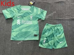 2023-2024 Liverpool Goalkeeper Green Kids/Youth Soccer Uniform-1506