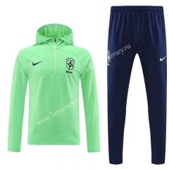 2023-2024 Brazil Green Thailand Soccer Tracksuit With Hat-7411