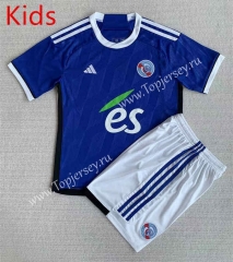 2023-2024 RC Strasbourg Home Blue Kids/Youth Soccer Uniform-AY
