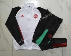 2023-2024 Manchester United White Thailand Soccer Jacket Uniform-815