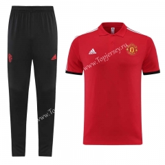 2023-2024 Manchester United Red Short-sleeve Thailand Soccer Tracksuit-LH