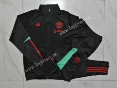 2023-2024 Manchester United Black Thailand Soccer Jacket Uniform-815