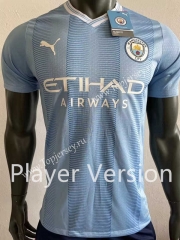 Player Version 2023-2024 Correct Version Manchester City Home Blue Thailand Soccer Jersey AAA-518