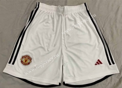 2023-2024 Manchester United Home White Thailand Soccer Shorts