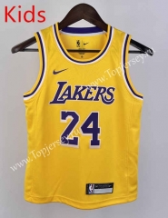 Los Angeles Lakers Yellow #24 Young Kids NBA Jersey-311