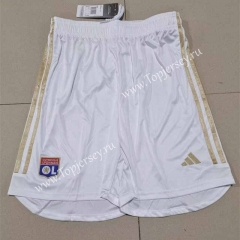 2023-2024 Olympique Lyonnais Home White Thailand Soccer Shorts-2886