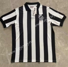 Retro Version 1958 Santos FC Black&White Thailand Soccer Jersey AAA-6590