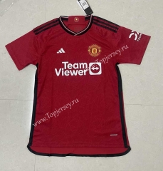 (S-4XL) 2023-2024 Correct Version Manchester United Home Red Thailand Soccer Jersey AAA