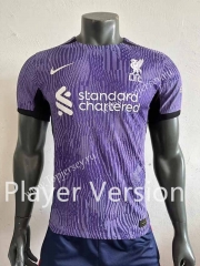 Player Version 2023-2024 Correct Version Liverpool 2nd Away Purple Thailand Soccer Jersey AAA-518