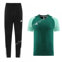 Adidas Green Short Sleeve Thailand Soccer Tracksuit-LH