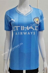 2023-2024 Manchester City Home Blue Women Thailand Soccer Jersey AAA-708