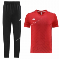 Adidas Red Short Sleeve Thailand Soccer Tracksuit-LH