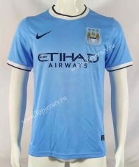 Retro Version 13-14 Manchester City Home Blue Thailand Soccer Jersey AAA-503