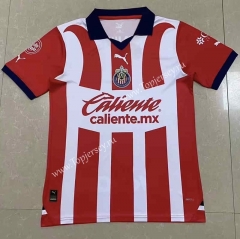 (S-4XL) 2023-2024 Deportivo Guadalajara Home Red&White Thailand Soccer Jersey AAA-818