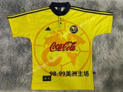 Retro Version 98-99 Club America Home Yellow Thailand Soccer Jersey AAA-9755