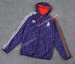 2023-2024 Real Madrid Purple Thailand Trench Coats With Hat-518