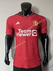 Player Version 2023-2024 Manchester United Home Red Thailand Soccer Jersey AAA