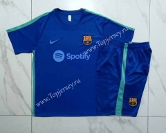 2023-2024 Barcelona Camouflage Blue Short-sleeved Thailand Soccer Tracksuit -815