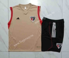 2023-2024 Sao Paulo Futebol Clube Mud-yellow Thailand Soccer Vest Tracksuit -815