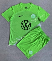 2023-2024 Wolfsburg Home Fluorescent Green Soccer Unifrom-AY