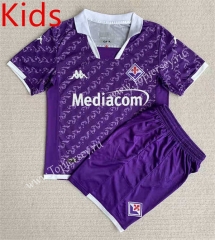 2023-2024 Fiorentina Home Purple Kid/Youth Soccer Uniform-AY