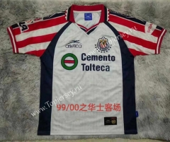 Retro Version 99-00 Deportivo Guadalajara Away White Thailand Soccer Jersey AAA-9755
