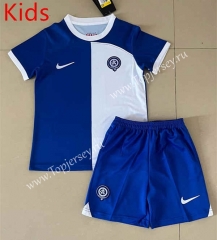 2023-2024 Atletico Madrid Away Blue&White Youth/Kids Soccer Uniform-506
