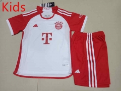 2023-2024 Bayern München Home White Kids/Youth Soccer Uniform-507