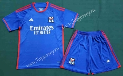 2023-2024 Olympique Lyonnais Away Blue Soccer Uniform-718