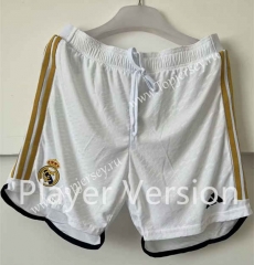 Player Version 2023-2024 Real Madrid Home White Thailand Soccer Shorts-6886