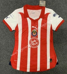 2023-2024 Deportivo Guadalajara Home Red&White Thailand Women Soccer Jersey AAA-GB
