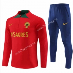 2023-2024 Portugal Red Thailand Soccer Tracksuit