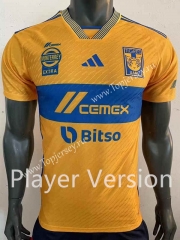 Player Version 2023-2024 Tigres UANL Home Yellow Thailand Soccer Jersey AAA-518