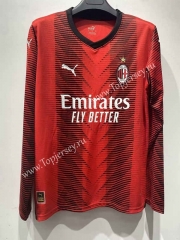 2023-2024 AC Milan Home Red&Black LS Thailand Soccer Jersey AAA-818