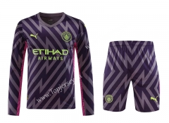 2023-2024 Manchester City Goalkeeper Purple LS Thailand Soccer Uniform-418
