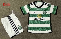 2023-2024 Celtic Home White&Green Kids/Youth Soccer Unifrom