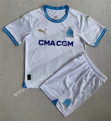 2023-2024 Olympique de Marseille Home White Soccer Uniform-AY