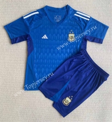 2023-2024 Argentina Goalkeeper Blue Soccer Uniform-AY